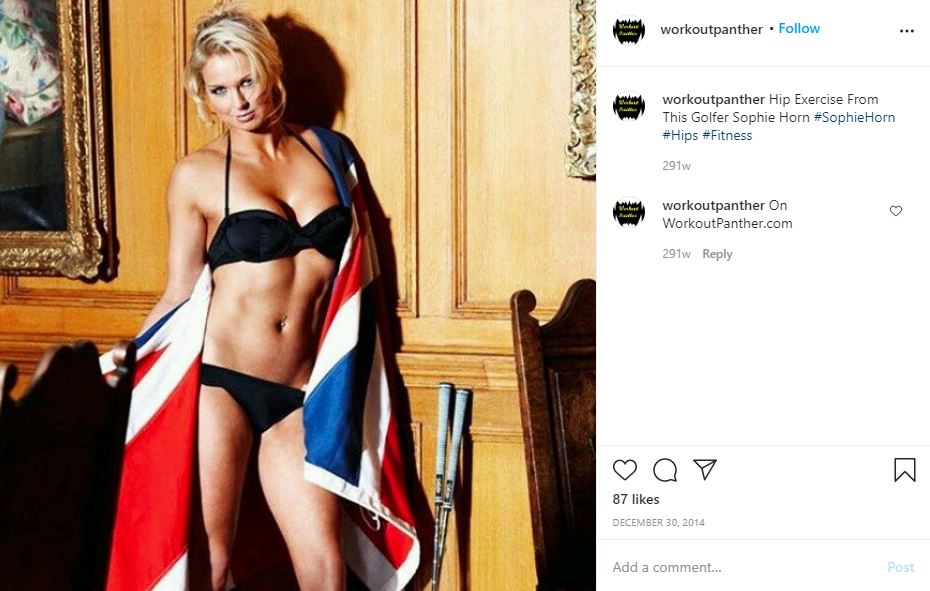 Sophie Horn posing with British flag
